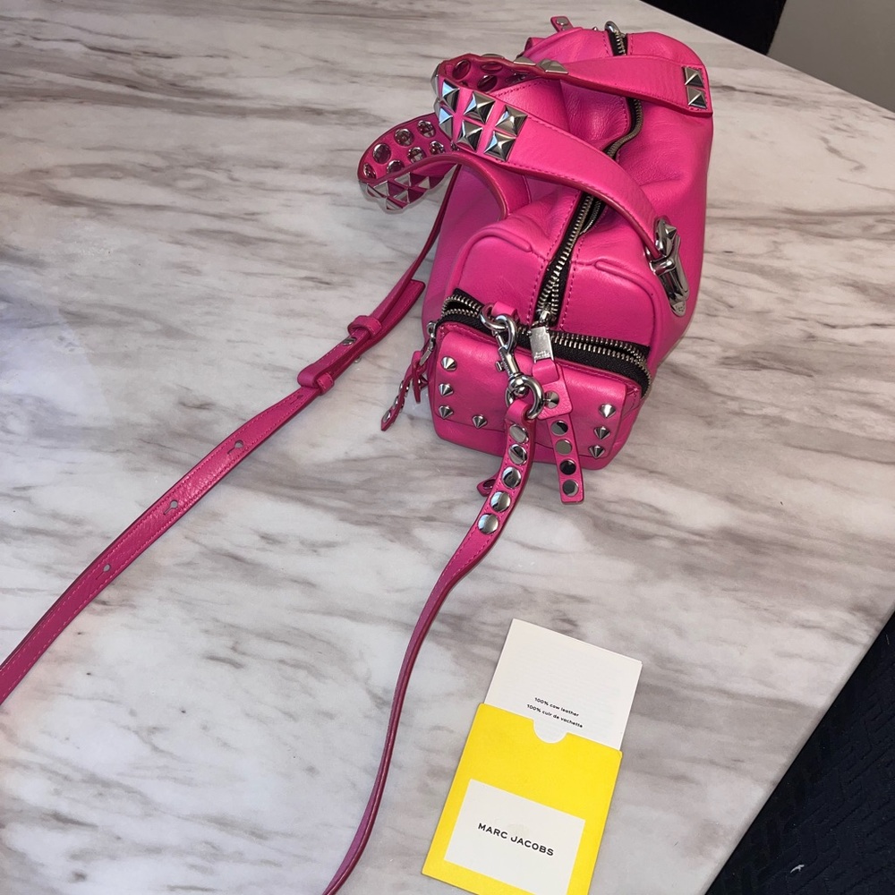 Marc Jacobs Studded Pushlock Mini Satchel – Magenta, Used, Great Shape - Picture 10 of 16